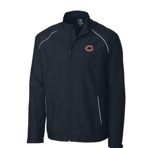Chicago Bears Men's Cutter & Buck Navy Big & Tall WeatherTec Beacon Zip Jacket